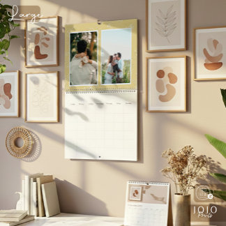 Calendrier Collage photo personnalisé Rose Line Art 2026