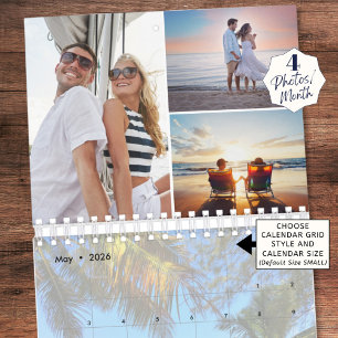 Calendrier Collage photo personnalisé simple 4 par mois
