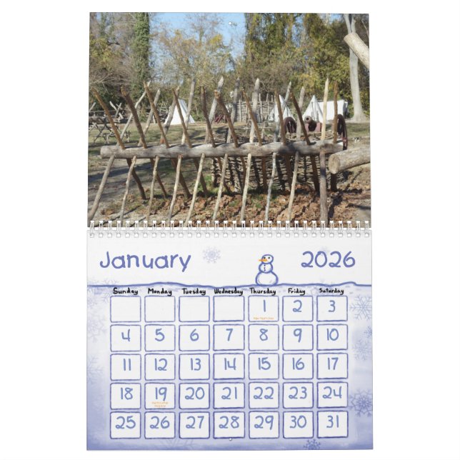 Calendrier colonial de Williamsburg 2013 (Jan 2026)