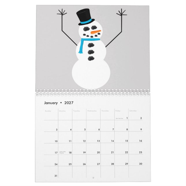 Calendrier coloré (Jan 2027)