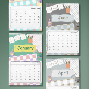 Calendrier Coloré Mignon 2026