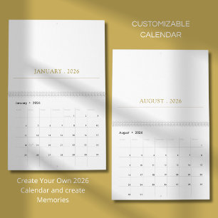 Calendrier Conception de typographie simple et propre