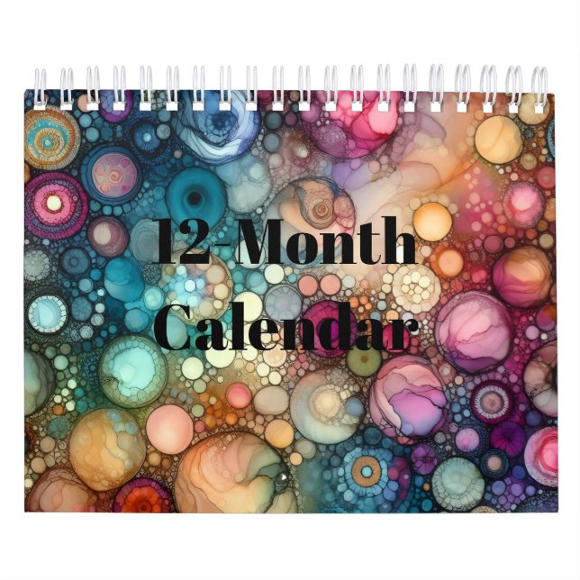 Calendrier Conception d'encre alcoolique colorée (Protection)