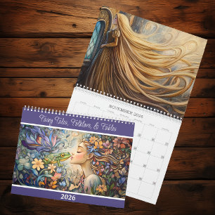 Calendrier Contes de fées, folklore et fables 2026 2 pages
