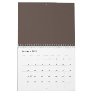 Calendrier Contre un mur Brown élégant