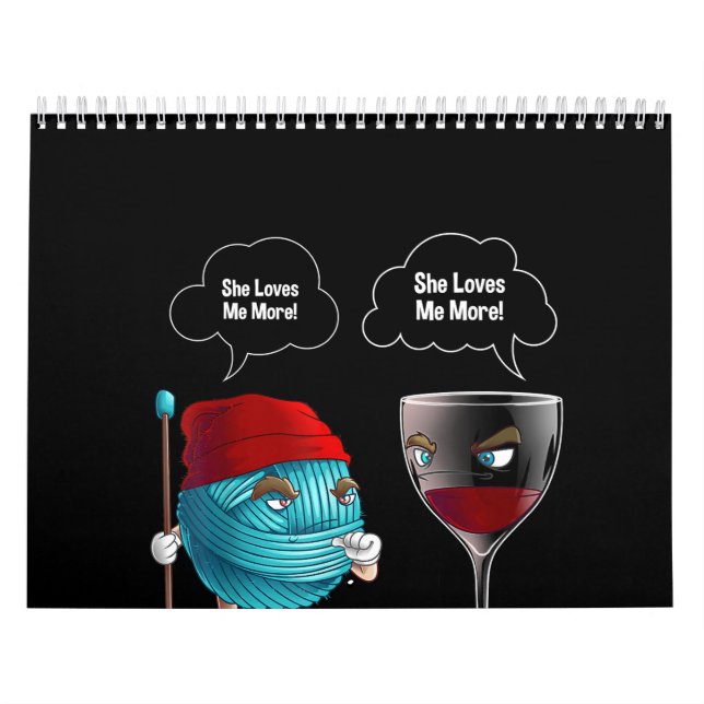 Calendrier Cool Elle M'Aime Crochet Et Vin Aiguille Drôle (Protection)