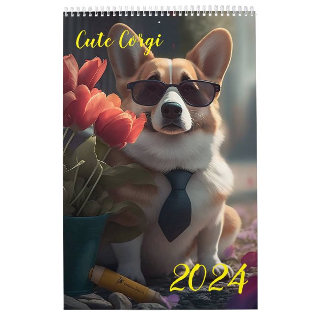 Calendrier Corgi mignon. 2024 (Protection)