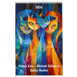 Calendrier Cosmic Cats – Abstract Felines in Galaxy Realms