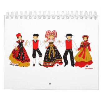 Calendrier Costume traditionnel d'Alsace, France