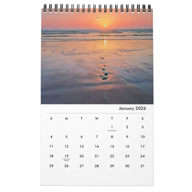 Calendrier côtier de Californie 2026 (Jan 2026)