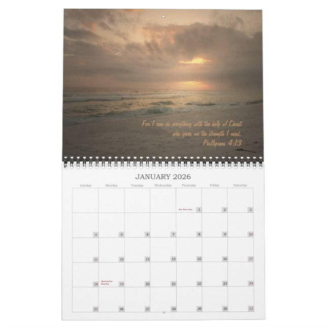 Calendrier Couchers du soleil avec Dieu (Jan 2026)