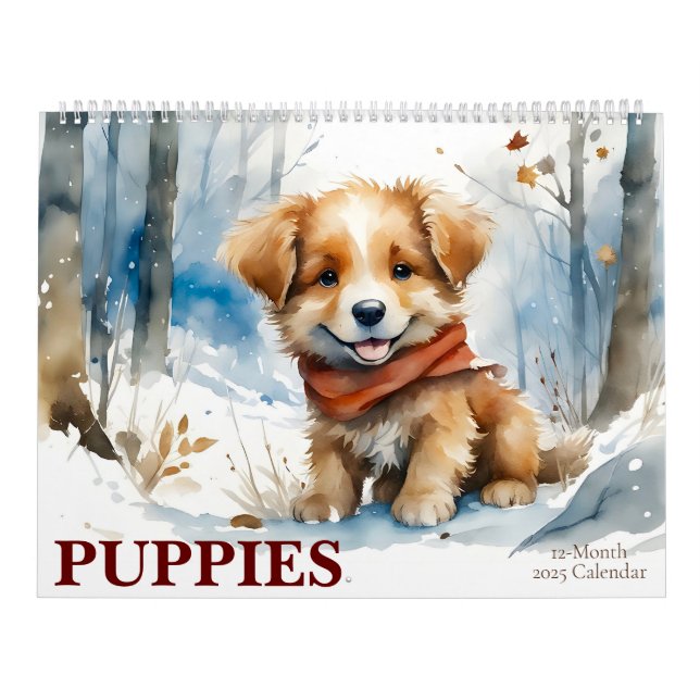 Calendrier Couleur d'aquarelle des marionnettes mignonnes Art (Protection)
