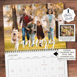 Calendrier Couleur personnalisée de collection de photos et d
