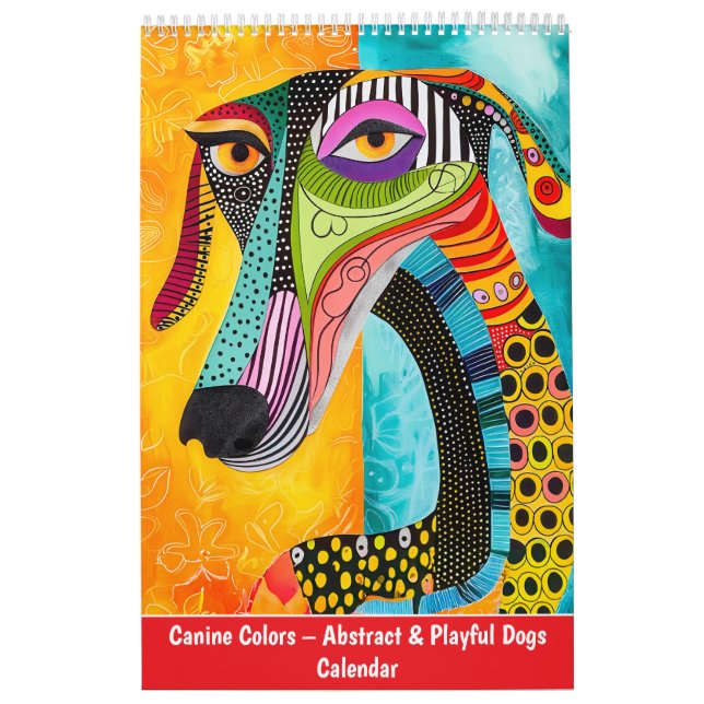 Calendrier Couleurs Canines – Chiens Abstraits et Ludiques (Protection)
