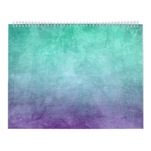 Calendrier Couleurs Grunge - Turquoise & violet