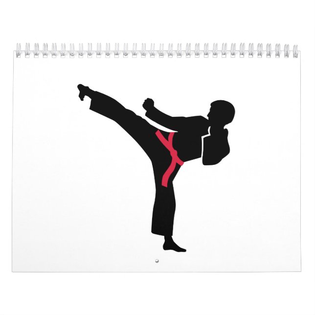 Calendrier Coup-de-pied de karaté d'arts martiaux (Protection)