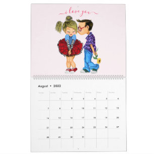 Calendrier Couple romantique mignon - Amour - Je t'aime - Bai