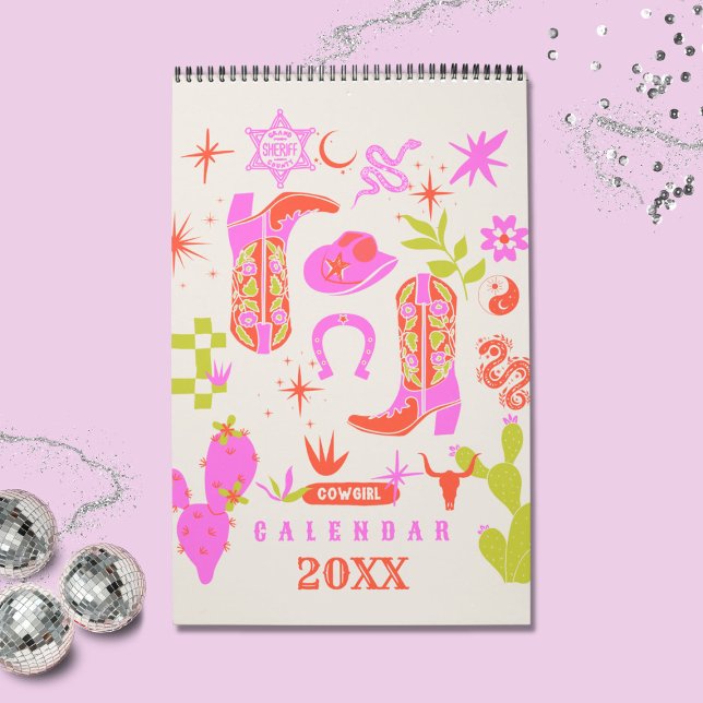 Calendrier Cowgirl Planner (preppy cowgirl planner, cowgirl planner calendar, western planner, stylish planner, cowgirl statione)