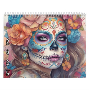 Calendrier Crâne à sucre filles 2025 Dia De Los Muertos
