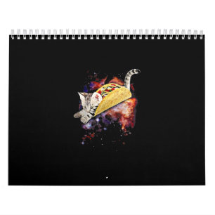 Calendrier Crazy Space Taco Cat Funny Galaxy Cadeau