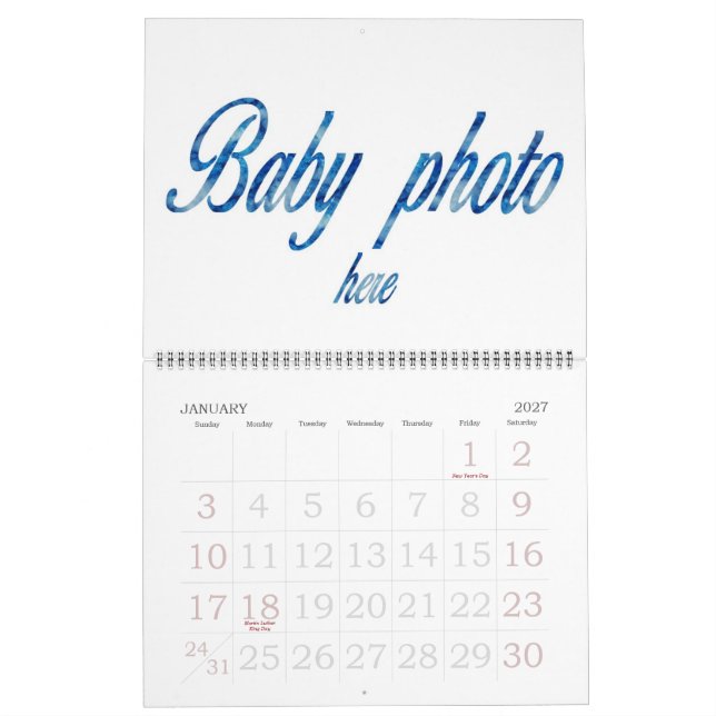 CALENDRIER CRÉER VOTRE PROPRE PHOTO (Jan 2027)