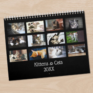 Calendrier Créez votre propre photo de couverture noire migno