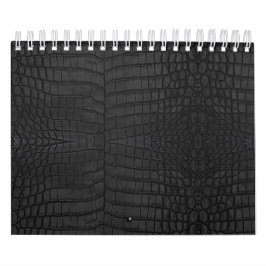 Calendrier Crocodile noir en cuir imprimé