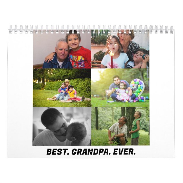 Calendrier Custom Best grand-père ever 6 photo collage (Protection)