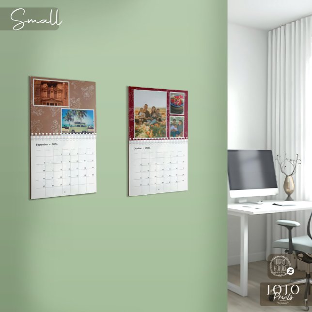 Calendrier Custom photo collage Rose Line Art 2026 (Custom photo collage Rose Line Art 2026 Calendar_Small)