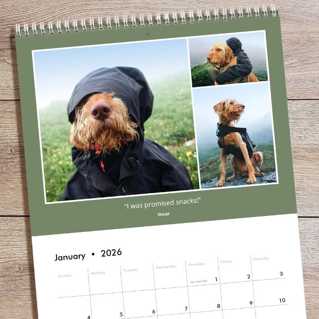 Calendrier Custom Photo Family Quotes & Funny Sayings 2026 (Créateur téléchargé)