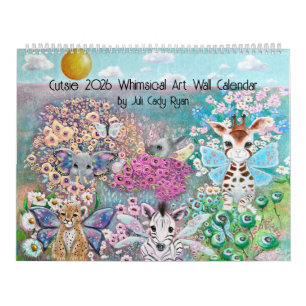 Calendrier Cute Animals 2026 Whimsical Art