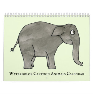 Calendrier Cute Aquarelle Cartoon Animaux 2022