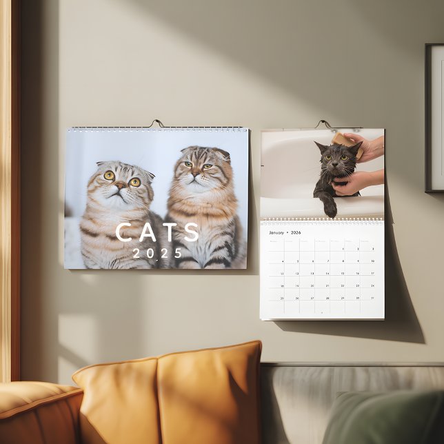 Calendrier Cute Cats personnalisable mur photo (Créateur téléchargé)