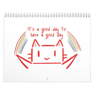 Calendrier Cute Minimalist Cat Illustration 