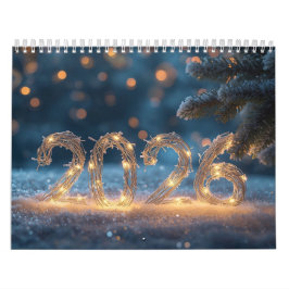 Calendrier cute winter fox new year 2026