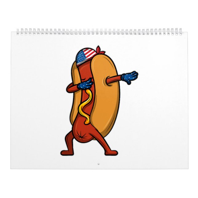 Calendrier Dabbing Hot Dog Wiener 4 juillet Jour de l'Indépen (Protection)