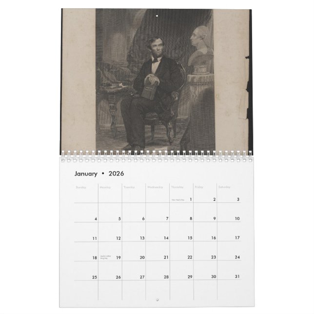 Calendrier d'Abraham Lincoln (Jan 2026)