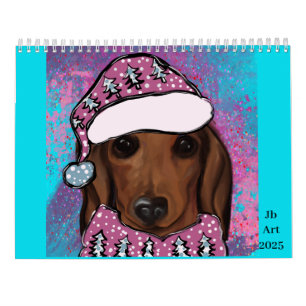 Calendrier Dachshund rouge