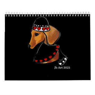 Calendrier Dachshund rouge 