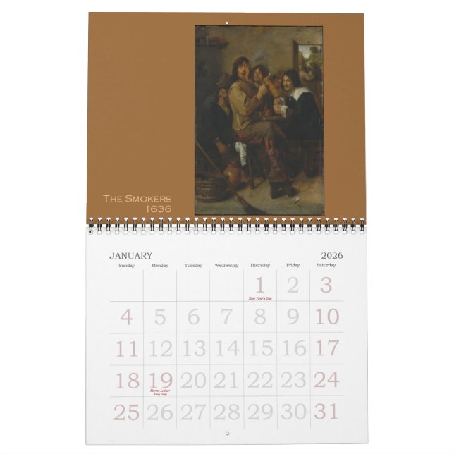 Calendrier d'Adriaen Brouwer 2013 (Jan 2026)