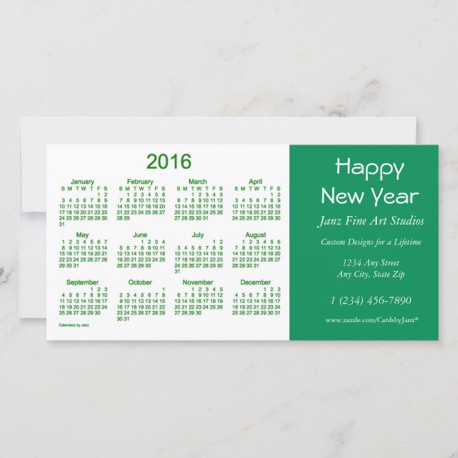 Calendrier d'affaires 2016 par Janz Bonne carte de (Devant)