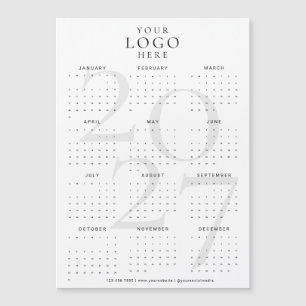 Calendrier d'affaires Logo Magnet Blanc Moderne 20