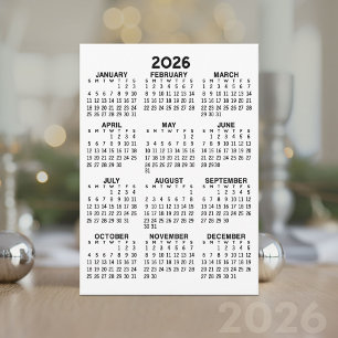 Calendrier d'affichage de l'année complète - Carte