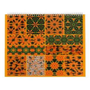 Calendrier Dahlia vert et orange