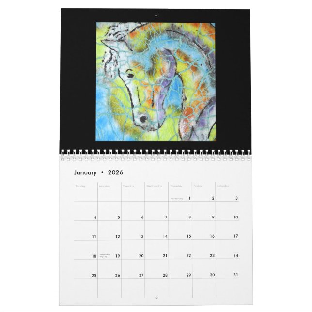 Calendrier d'art de cheval (Jan 2026)