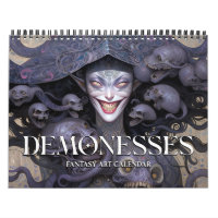 Calendrier d'art de fantasy sombre des démonesses