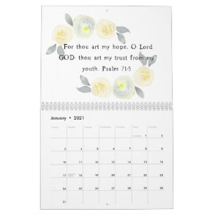 Calendrier d'art de l'aquarelle de la Bible Verse 
