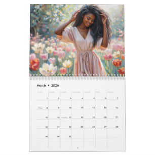 Calendrier d'art floral pour femmes noires magnifi