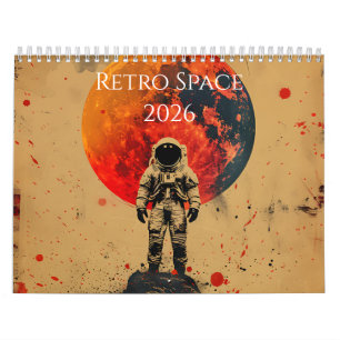 Calendrier d'art rétro spatial 2026