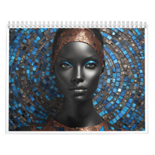 Calendrier de 12 mois 2026 avec femmes noires